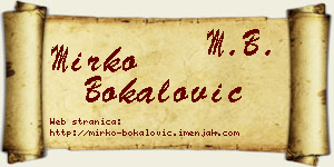 Mirko Bokalović vizit kartica